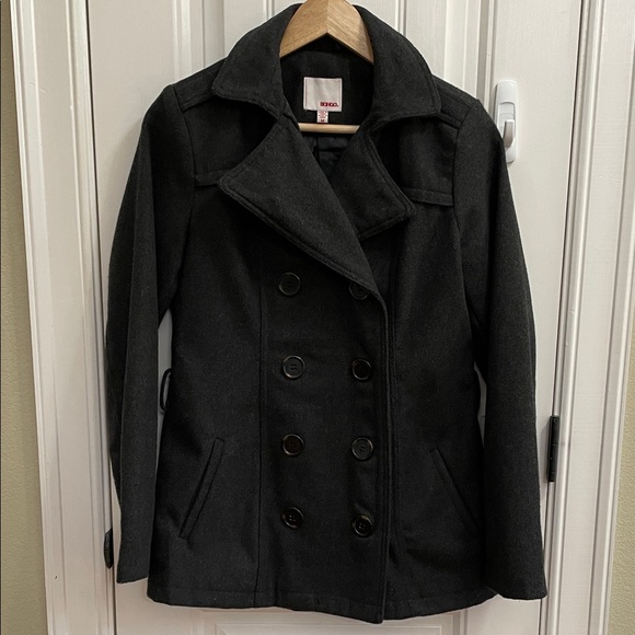 BONGO Charcoal Double-Breasted Pea Coat - Picture 7 of 7